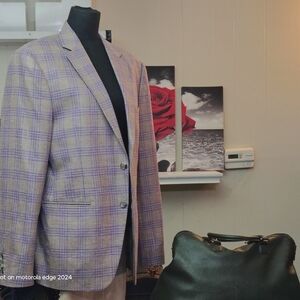 Mike Tailor Bespoke 42R Plaid Wool-Silk Blazer | Custom Made for Mr. Gerald Dick